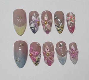 Custom Floral Press-On Nails