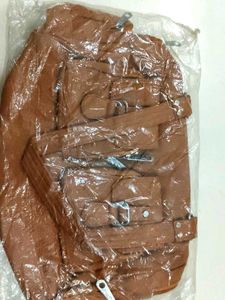 Brown Faux Leather Backpack