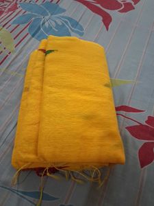 Yellow Cotton Saree for Haldi
