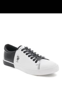 US Polo Men Black &amp; White Sneakers