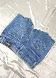 Distressed Denim Shorts