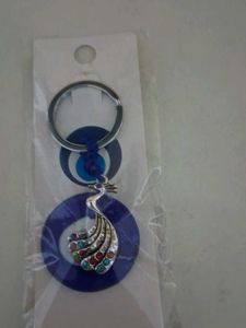 Peacock Evil Eye Keychain