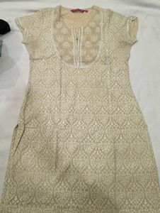 Elegant Beige Printed Kurta