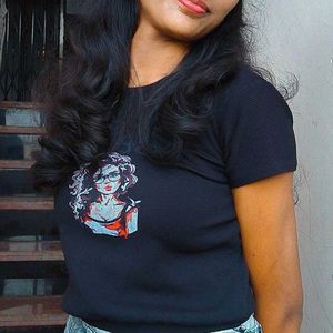 Graphic Print Black T-Shirt