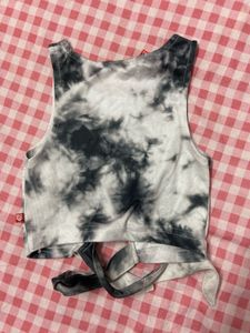 Tie-Dye Crop Top with Rose Patch
