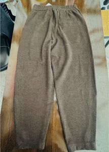 Brown Casual Knit Pants