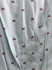 Light Blue Printed Casual Top