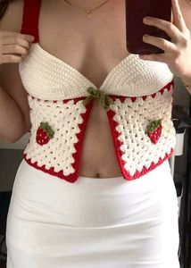 Crochet Strawberry Halter Top