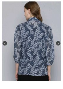 Floral Print Tie-Neck Blouse