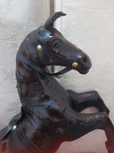 Leather Horse Sculpture