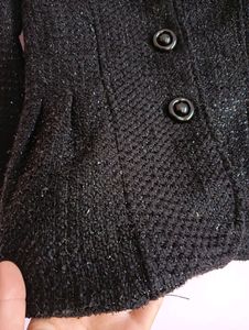 Shining Black Blazer For Women