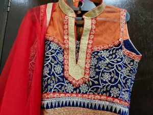 Vibrant Striped Kurta Set with Dupatta