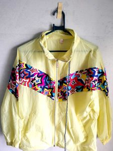 Retro Star Print Zip-Up Jacket