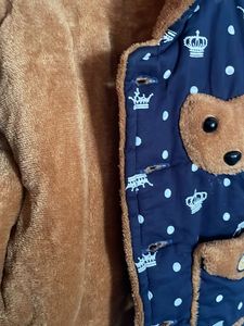 Adorable Crown Print Baby Jacket