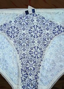 Delicate Blue &amp; White Patterned Panties