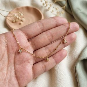 Delicate Star &amp; Crystal Anklet