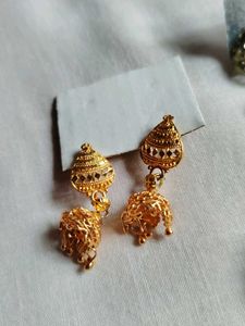 Traditional Jhumka &amp; Pearl Earrings Set