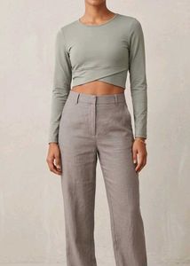 Stylish Long Sleeve Wrap Crop Top