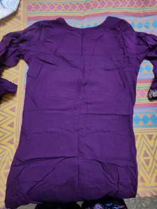 Elegant Embroidered Purple Kurta