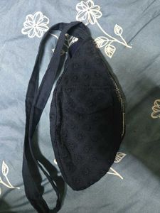 Chic Dark Blue Textured Crossbody BeadBag