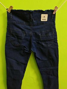 High Waisted Blue Denim Jeans