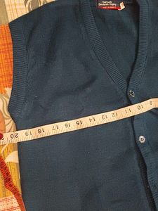 Classic V-Neck Button-Up Sleeveless Sweater