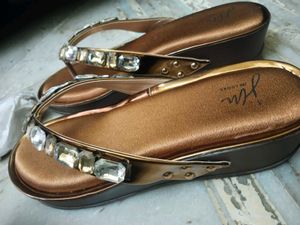 JM Looks Embellished Flat Sandals
