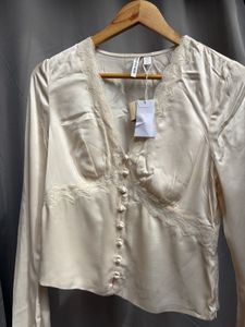 Forever New  Lace Trim Flared Sleeve Empire Top