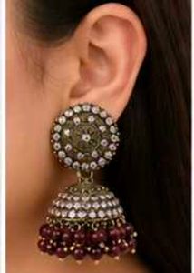 Elegant Kundan &amp; Pearl Jhumka Earrings