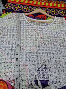 Crochet Crop Top with Tie Detail