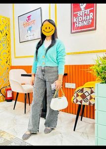 Cozy Teal Fuzzy Cropped Cardigan