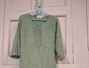 💥Grape Green Embellished Kurta