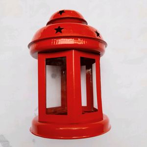 Iron Lamp with Candle Tealights &amp; Festive Decor