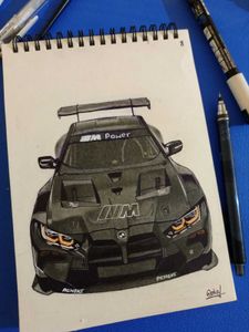 BMW M Power Car Drawing