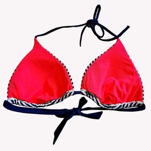 Flamingo Striped Bikini Top