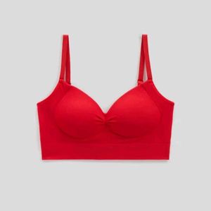 Comfortable Red Seamless Bra Top