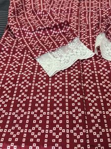 Maroon Ethnic Kurta with Lace Detail