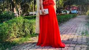 Red Pink Skirt 5 Meter Flair
