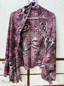 Chic Pink Animal Print Cardigan