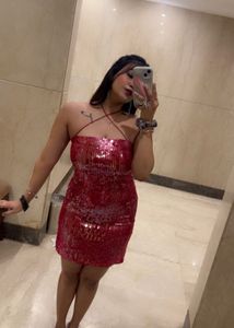 “Red Sequin Bodycon Dress ❤️✨ (Party Wear / Worn O
