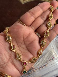 Exquisite Gold-Plated Necklace with Gems