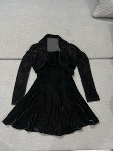 Black Velvet Dress with Bolero Jacket