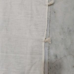 off white khadi stole cum dupaata with tassels at the end. no flaw not used at all