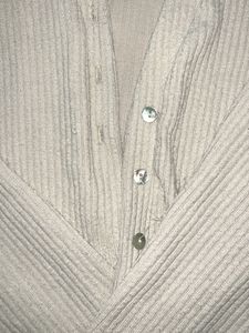 Cream Corduroy Button-Up Top (xs-s)