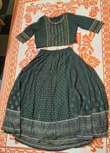 Pantaloons Elegant Green Lehenga Choli Set