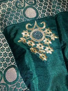 Emerald Green Embroidered Saree