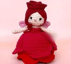 Crocheted reversable Rose Doll