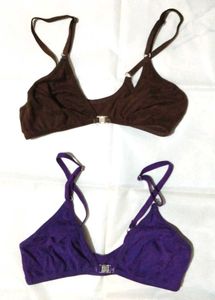 Harness Bralette Set - Purple &amp; Brown
