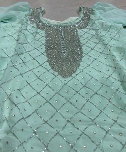 Mint Green Embellished Kurta Set
