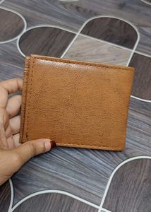 Brown Faux Leather Bi-fold Wallet